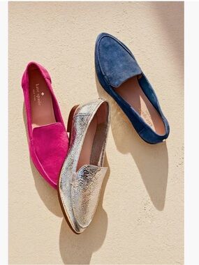 Kate Spade Carima Gold Metallic Leather Pointed-Toe Loafers